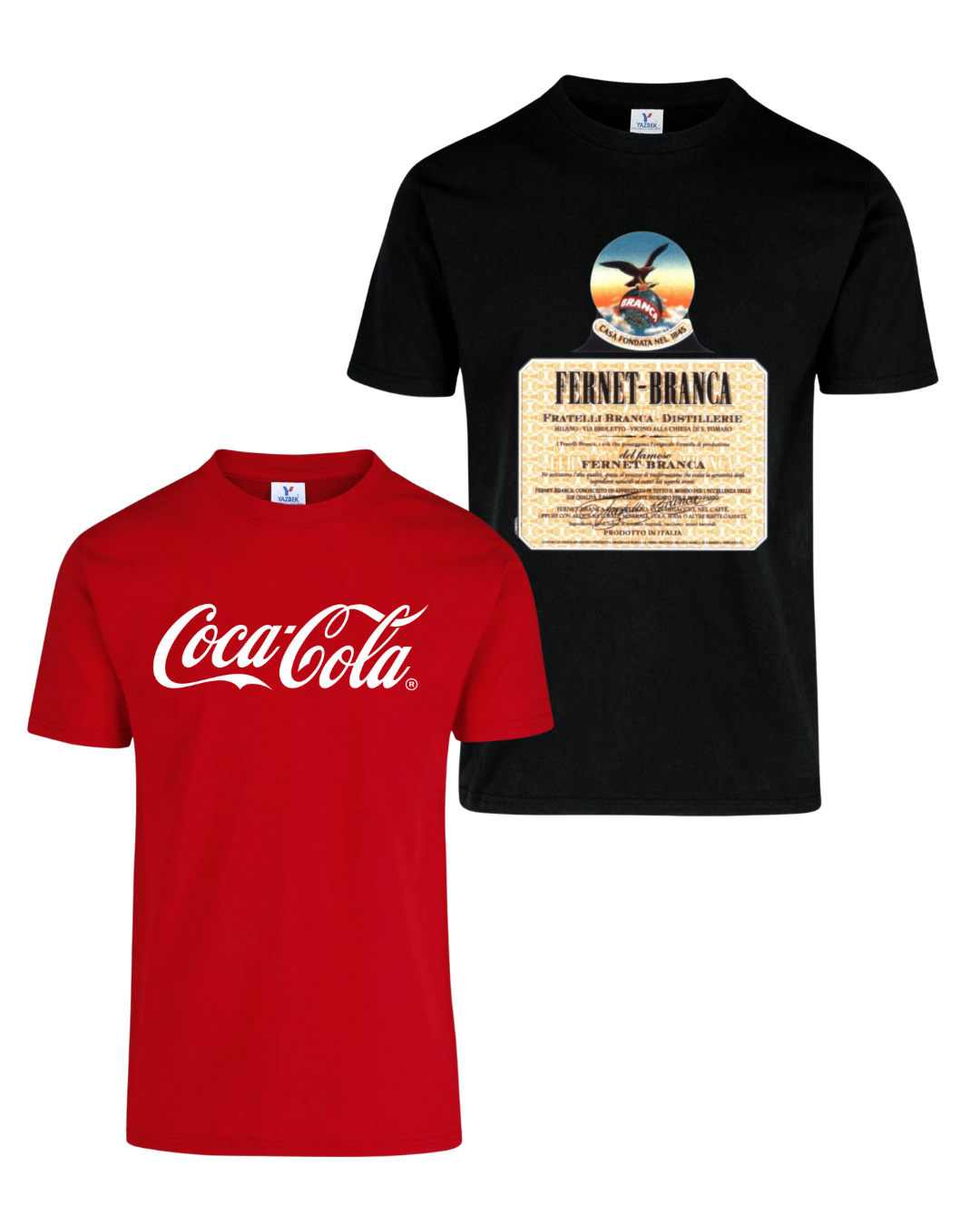 Duo de remeras Coca Cola y Fernet