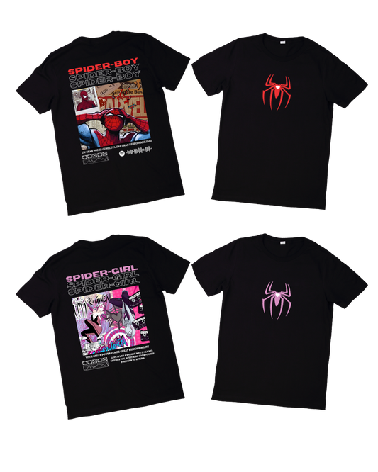 Duo de remeras Spider boy/Spider Girl